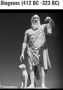 Diogenes with his lantern and faithful dog